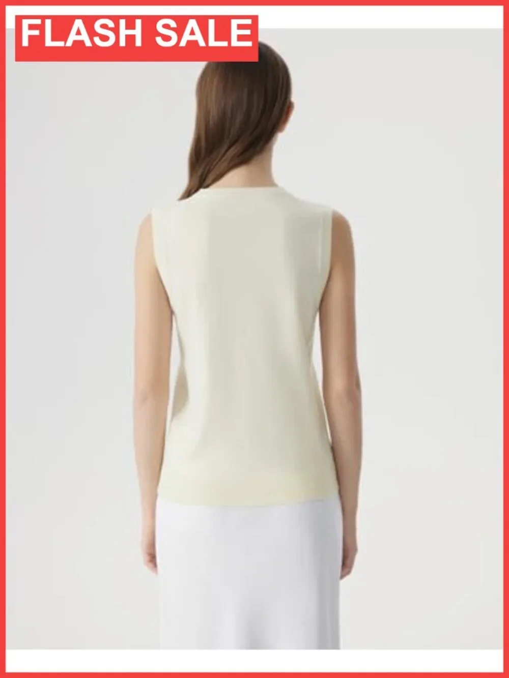 Silk Cashmere Blend Crew Neck Sleeveless Sweater Vest Loose Knit Tank Top